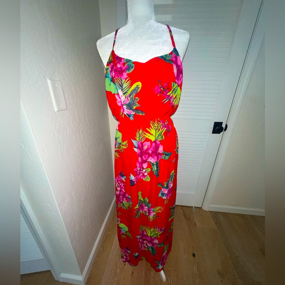 Vacation Dress- Red Floral